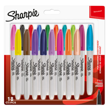 Sharpie Permanent Fine Markers Assorted Fun Colours Pack 18 1996112 1996112
