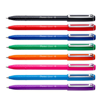 Pentel Izee Ballpoint Pen Cap-Style 1.0Mm Tip 0.5Mm Line Assorted Pack 8 YBX460/ YBX460/8-M