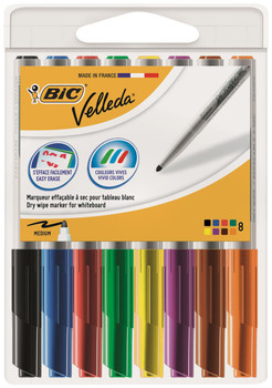 Bic Velleda 1741 Whiteboard Marker Bullet Tip 1.4Mm Line Assorted Colours Pack 8 503844