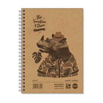Save The Rhino Recycled Twinwire Hardback Notebook A5 160 Pages Pack 5 SRTWA5 SRTWA5