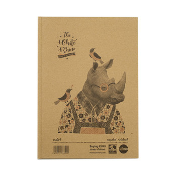 Save The Rhino Recycled Casebound Notebook 160 Pages Pack 5 SRCBA4 SRCBA4