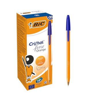 Bic Orange Ballpoint Pen 0.8Mm Tip 0.30Mm Line Blue Pack 20 1199110111 Bic Orange Ballpoint Pen 0.8Mm Tip 0.30Mm Line Blue Pack 20 1199110111