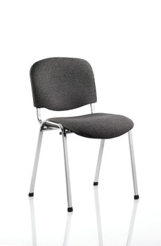 Iso Stacking Chair Charcoal Fabric Chrome Frame BR000069 BR000069