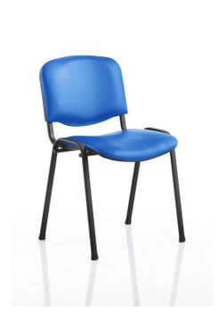 Iso Stacking Chair Blue Vinyl Black Frame BR000063 BR000063