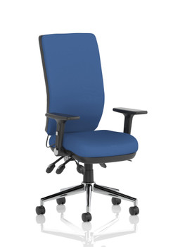 Chiro High Back Chair Blue With Adjustable And Folding Arms KC0002 KC0002