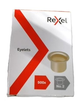 Rexel No 2 Eyelets Brass Pack 500 20320051 20320051
