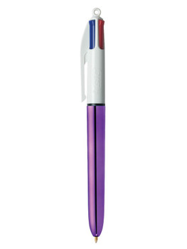 Bic 4 Colours Shine Ballpoint Pen 1Mm Tip 0.32Mm Line Purple Barrel Black/Blue/G 982876
