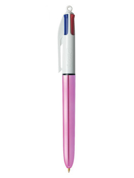 Bic 4 Colours Shine Ballpoint Pen 1Mm Tip 0.32Mm Line Pink Barrel Black/Blue/Gre 982875