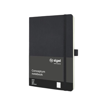 Sigel Conceptum A5 Casebound Soft Cover Notebook Ruled 194 Pages Black CO321 CO321 Sigel Conceptum A5 Casebound Soft Cover Notebook Ruled 194 Pages Black CO321 CO321