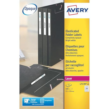 Avery Laser Filing Label Eurofolio 134X11mm 24 Per A4 Sheet White Pack 600 Label L7170-25