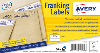 Avery Franking Label Manual Feed 140X38mm Pack 1000 Labels FL01 FL01