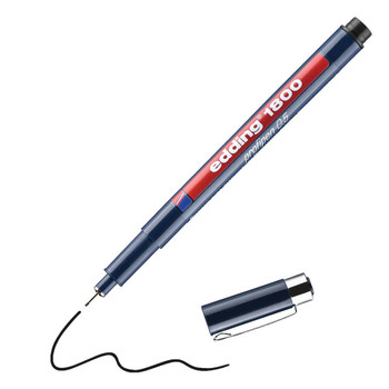 Edding 1800 Profipen Fineliner Pen 0.50Mm Line Black Pack 10 4-180005001
