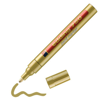 Edding 750 Paint Marker Bullet Tip 2-4Mm Line Gold Pack 10 4-750053