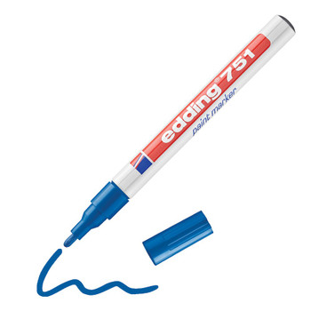Edding 751 Paint Marker Bullet Tip 1-2Mm Line Blue Pack 10 4-751003