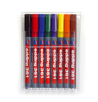 Edding 361 Whiteboard Marker Bullet Tip 1Mm Line Assorted Colours Pack 8 4-361-8