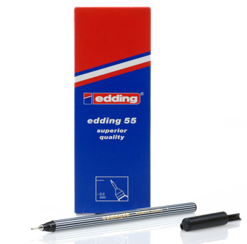Edding 55 Fineliner Pen 0.3Mm Line Black Pack 10 4-55001