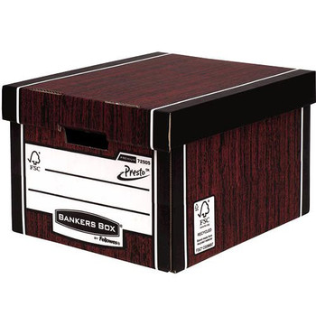 Fellowes Premium Classic Archive Box Woodgrain Pack 5 7250513 7250513