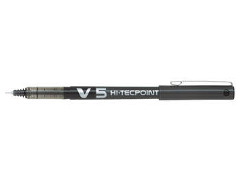 Pilot V5 Hi-Tecpoint Liquid Ink Rollerball Pen 0.5Mm Tip 0.3Mm Line Black Pack 1 100101201