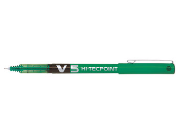 Pilot V5 Hi-Tecpoint Liquid Ink Rollerball Pen 0.5Mm Tip 0.3Mm Line Green Pack 1 100101204