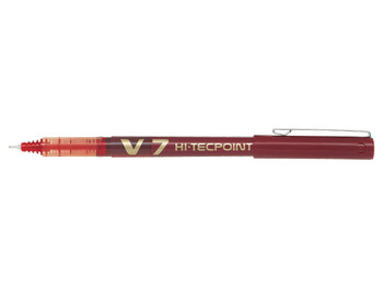 Pilot V7 Hi-Tecpoint Liquid Ink Rollerball Pen 0.7Mm Tip 0.5Mm Line Red Pack 12 101101202