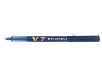 Pilot V7 Hi-Tecpoint Liquid Ink Rollerball Pen 0.7Mm Tip 0.5Mm Line Blue Pack 12 101101203