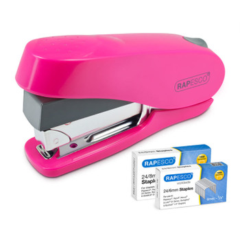 Rapesco Luna Less Effort Half Strip Stapler 50 Sheet Pink 1468