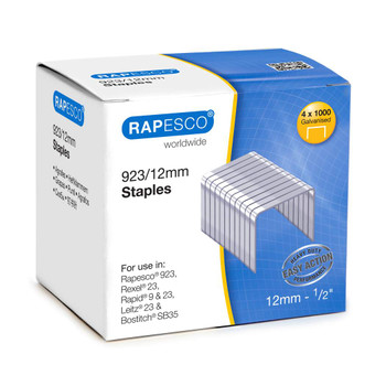 Rapesco 923/12Mm Galvanised Staples Pack 4000 S92312Z3