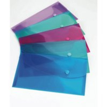 Rapesco Bright Popper Wallet Polypropylene A5 Assorted Colours Pack 5 0689