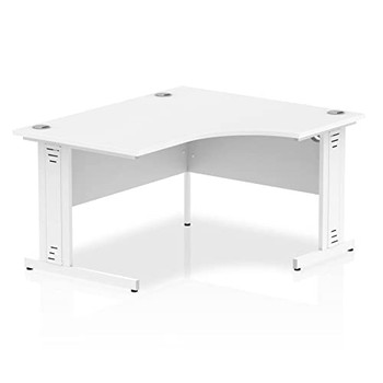 Dynamic Impulse 1400Mm Right Crescent Desk White Top White Cable Managed Leg I00 I003864