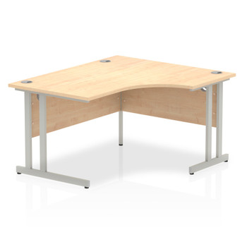 Dynamic Impulse 1400Mm Right Crescent Desk Maple Top Silver Cantilever Leg I0038 I003826