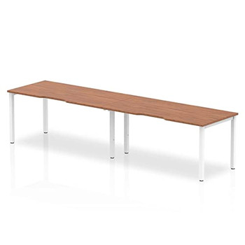 Dynamic Evolve Plus 1400Mm Single Row 2 Person Desk Walnut Top Silver Frame BE37 BE372