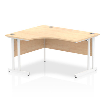 Dynamic Impulse 1400Mm Left Hand Crescent Desk Maple Top White Cantilever Leg I0 I003832