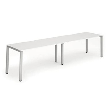 Dynamic Evolve Plus 1200Mm Single Row 2 Person Desk White Top Silver Frame BE376 BE376