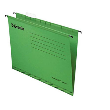 Esselte Classic Foolscap Suspension File Board 15Mm V Base Green Pack 25 90337 90337