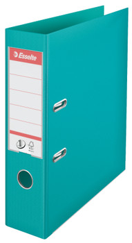 Esselte No.1 Lever Arch File Polypropylene A4 75Mm Spine Width Turquoise Pack 10 811550