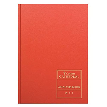 Collins Cathedral Analysis Book Casebound A4 7 Cash Column 96 Pages Red 69/7.1 813046