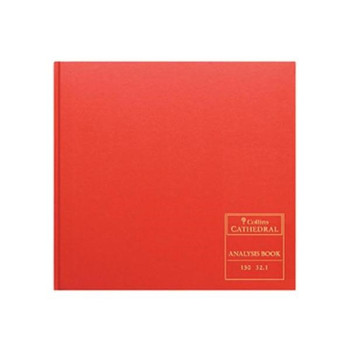 Collins Cathedral Analysis Book Casebound 297X315mm 7 Cash Column 96 Pages Red 1 811663
