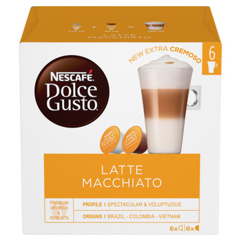 Nescafe Dolce Gusto Latte Macchiato Coffee 16 Capsules Pack 3 12416323 12416323