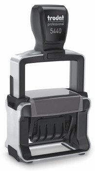 Trodat Professional 5440/L Self Inking Word And Date Stamp 49X28mm Blue/Red Ink 121427