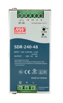 Black Box SDR-240-48 DIN RAIL POWER SUPPLY 240W. SDR-240-48