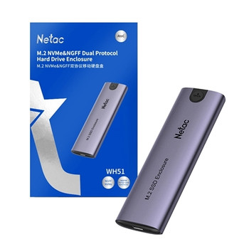 Netac M.2 Nvme/Sata External Enclosure Usb3.1 Aluminum 10Gbps Usb C To C Usb C T NT07WH51-32C2
