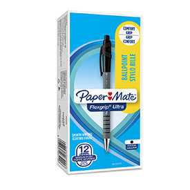 Paper Mate S0190393 Flexgrip Ultra Retractable Ballpoint Pen 1mm Box of 12 S0190393