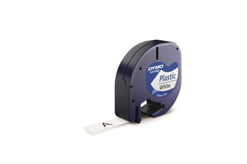 Dymo S0721660 12mm x 4m Black On White Plastic Tape S0721660 Dymo S0721660 12mm x 4m Black On White Plastic Tape S0721660