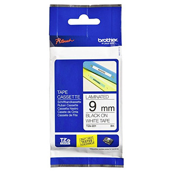 Brother TZE221 Black on White TZE221