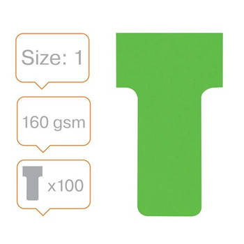 Nobo T-Cards Size 1 Pack of 100 Green 2001005 2001005