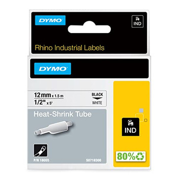 Dymo 18055 12mm White Sleeve 18055 Dymo 18055 12mm White Sleeve 18055