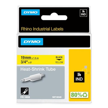 Dymo 18058 19mm Yellow Sleeve 18058 Dymo 18058 19mm Yellow Sleeve 18058