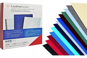 GBC CE040030 Leathergrain A4 Cover Dark Red 100pk CE040030