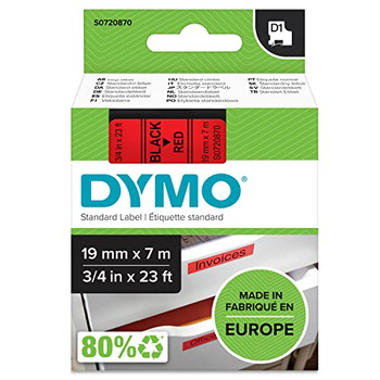 Dymo 45807 19mm x 7m Black on Red Tape 45807 Dymo 45807 19mm x 7m Black on Red Tape 45807