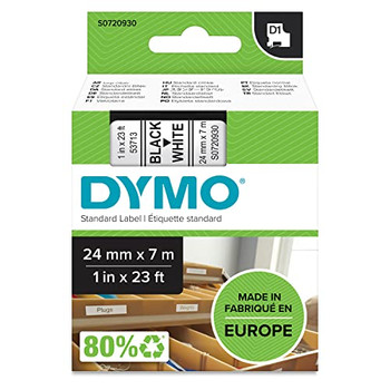 Dymo 53713 24mm x 7m Black on White Tape 53713 Dymo 53713 24mm x 7m Black on White Tape 53713